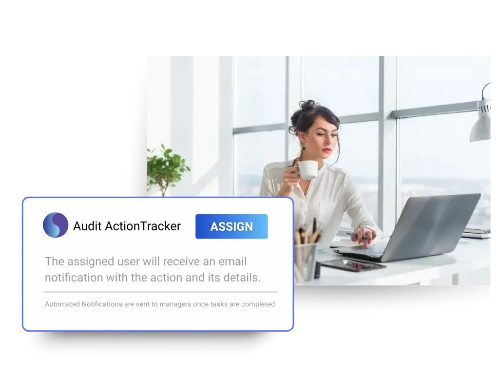 Stay in control with precision-timed notifications. Symbiant’s audit management software automatically alerts team members and managers about every upcoming or overdue task, reducing delays and boosting accountability across the board.