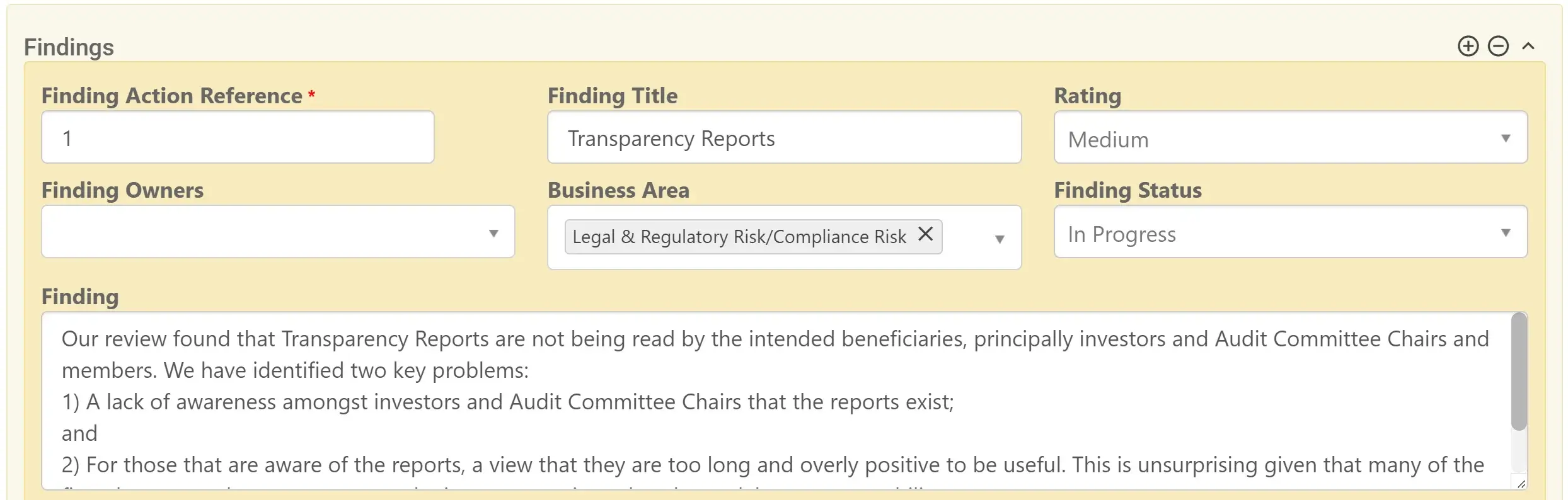 Compliance Monitoring Software Findings