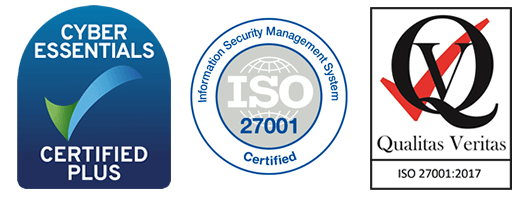 ISO27001 and CE+ Plus certified ISO 27001:2017
