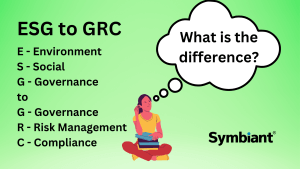 ESG to GRC what is the difference? Environment, Social & Governance. GRC - Governance, Risk management and Compliance.