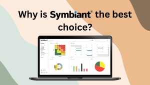 Why is Symbiant the best choice? With an image of a laptop showing the