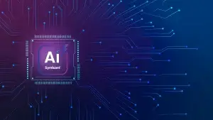 AI technology concept representing Symbiant's intelligent, logic-driven solutions for governance, risk, and compliance management