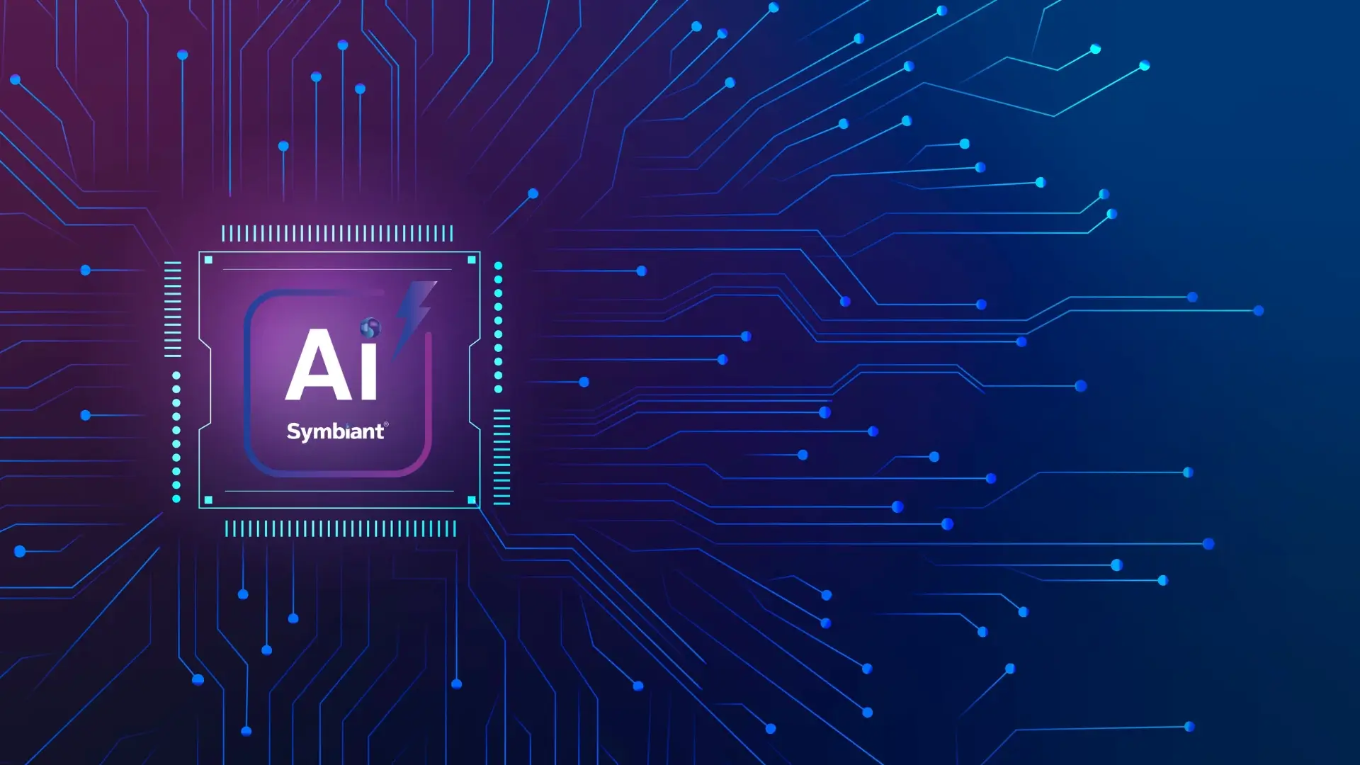 AI technology concept representing Symbiant's intelligent, logic-driven solutions for governance, risk, and compliance management