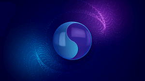 Symbiant AI-assisted audit software visualised through a dynamic digital background with blue and purple particle patterns, symbolising data flow and intelligent risk connectivity around the Symbiant logo