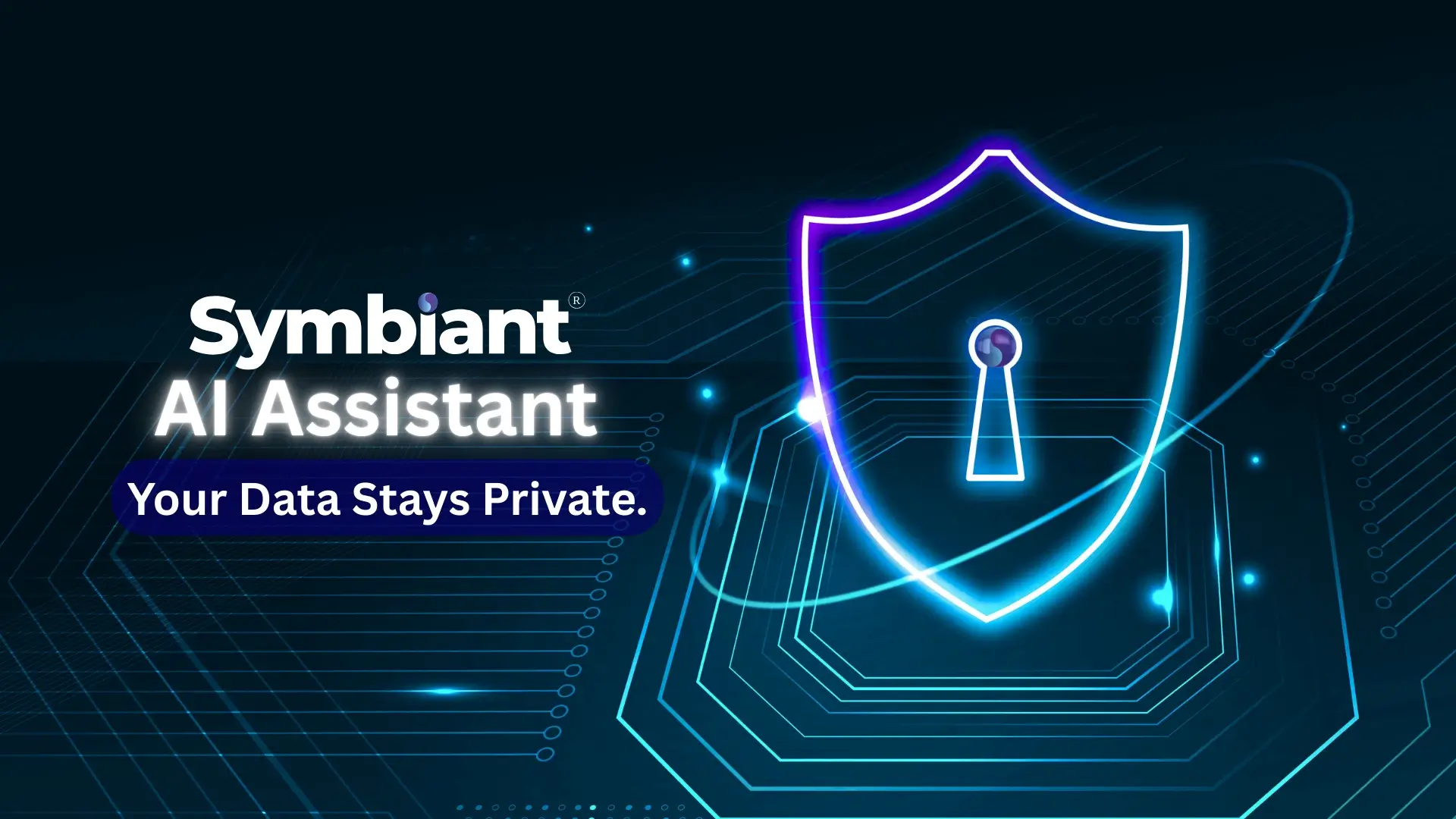 Symbiant’s Responsible AI overview showing human-centred design, logic-based risk scoring, strict data privacy, embedded automation, and optional AI features—designed to enhance governance, risk, and compliance without replacing human control.