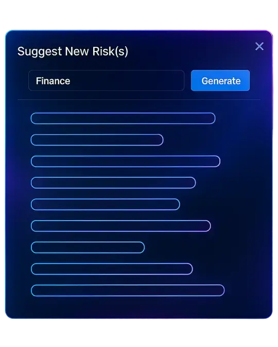 Symbiant AI suggest new risks relevant to your exact business model, industry and challenges(7)