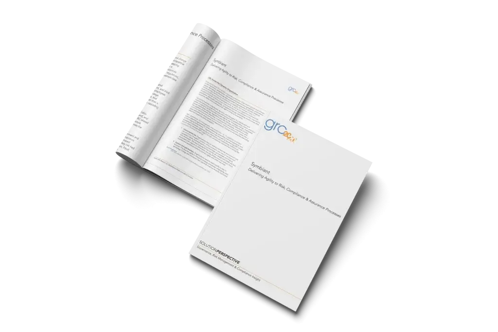 Discover why Symbiant is independently recognised by GRC 20:20 for delivering agile, cost-effective GRC software that manages risk, compliance, and uncertainty without unnecessary complexity